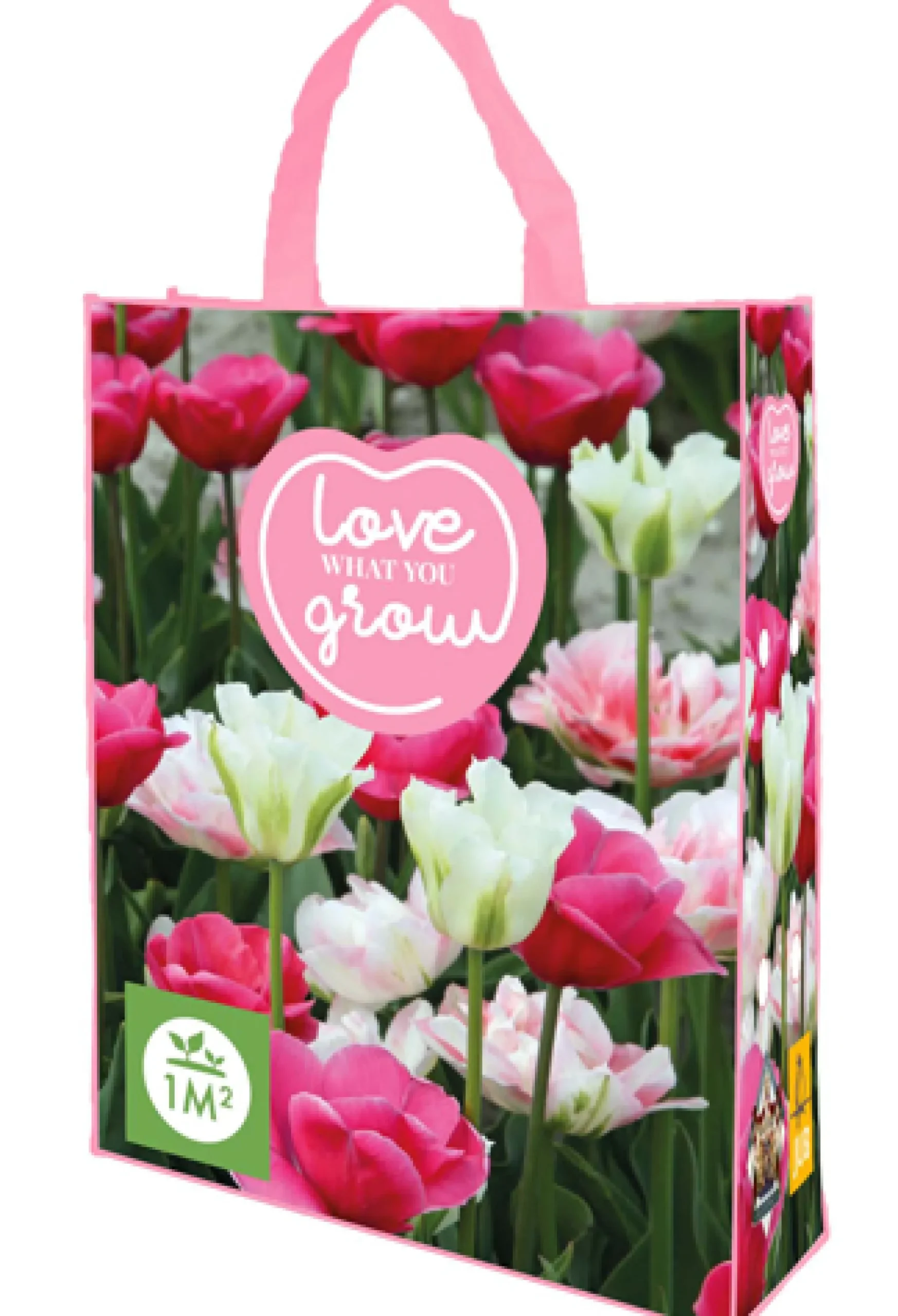 ohgreen 1 shopping bag met tulpen roze 'love what you grow'