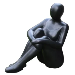 ohgreen Beeld zittende vrouw fiberterrazzo 53cm