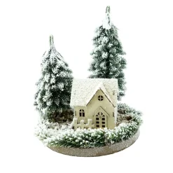 ohgreen Besneeuwd huisje met led verlichting