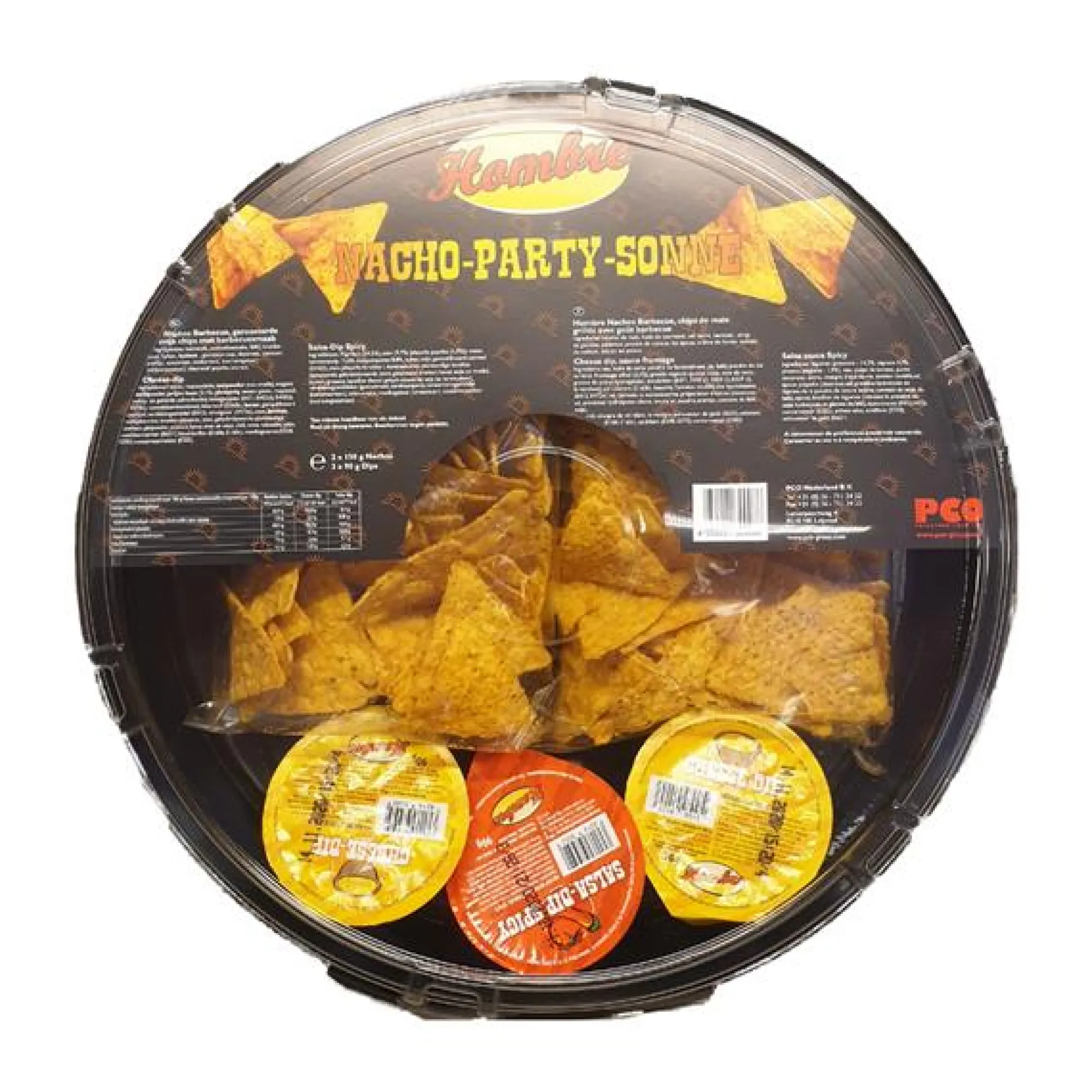 ohgreen Blad hombre nacho-party-sonne met 3 sauzen