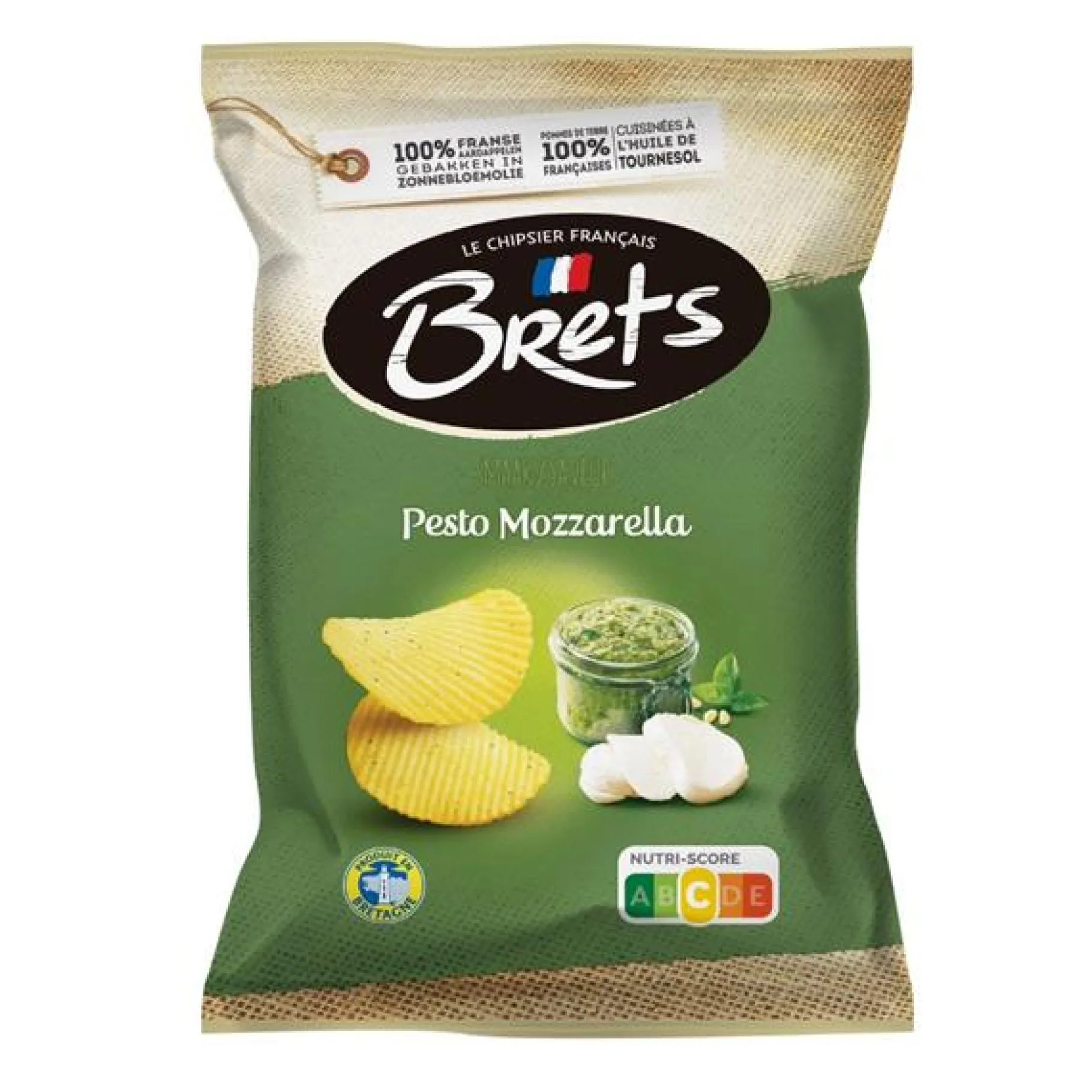 ohgreen Brets chips met pesto mozzarella smaak