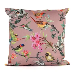 ohgreen Buitenkussen vogels oud roze 45x45cm