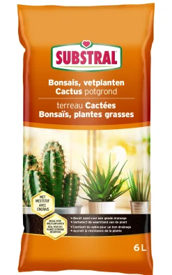 ohgreen Cactus-, bonsai- en vetplantenpotgrond 6L