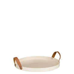 ohgreen Cadiz decoratie plateau ronde beige - h2,5xd30cm