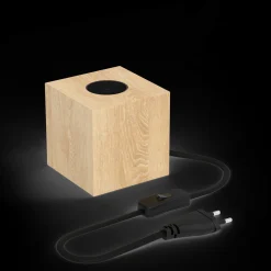 ohgreen calex tafelarmatuur E27 hout met snoer 1,8m met schakelaar