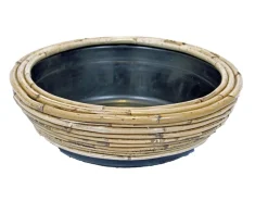 ohgreen Drypot round stripe grey d30h12cm