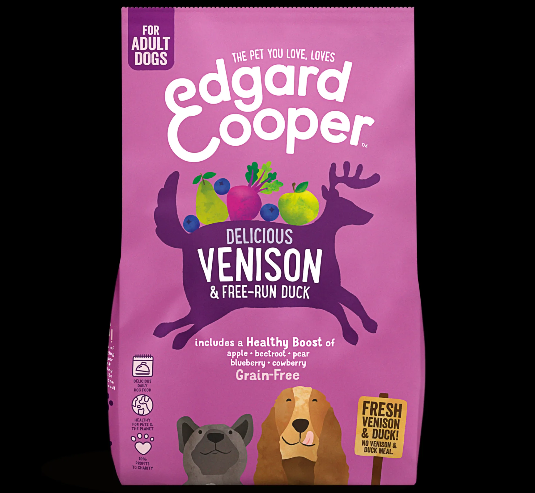 ohgreen Edgard & cooper, hondenbrokken voor adult met hert & eend, 700g