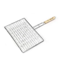 ohgreen Elastische grill uit chroom en hout 40x28cm FSC 100%