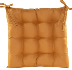 ohgreen Gewatteerd stoelkussen oker geel 38x38cm