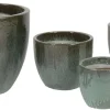 ohgreen Glazed egg pot moss green