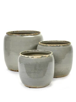 ohgreen Glazed shades Pot costa s grey d18,5h19