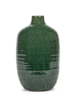 ohgreen Glazed shades Vaas m 22,5x22,5x36,5 d.groen