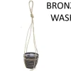 ohgreen Hanging pot stripe bronze d15h14cm