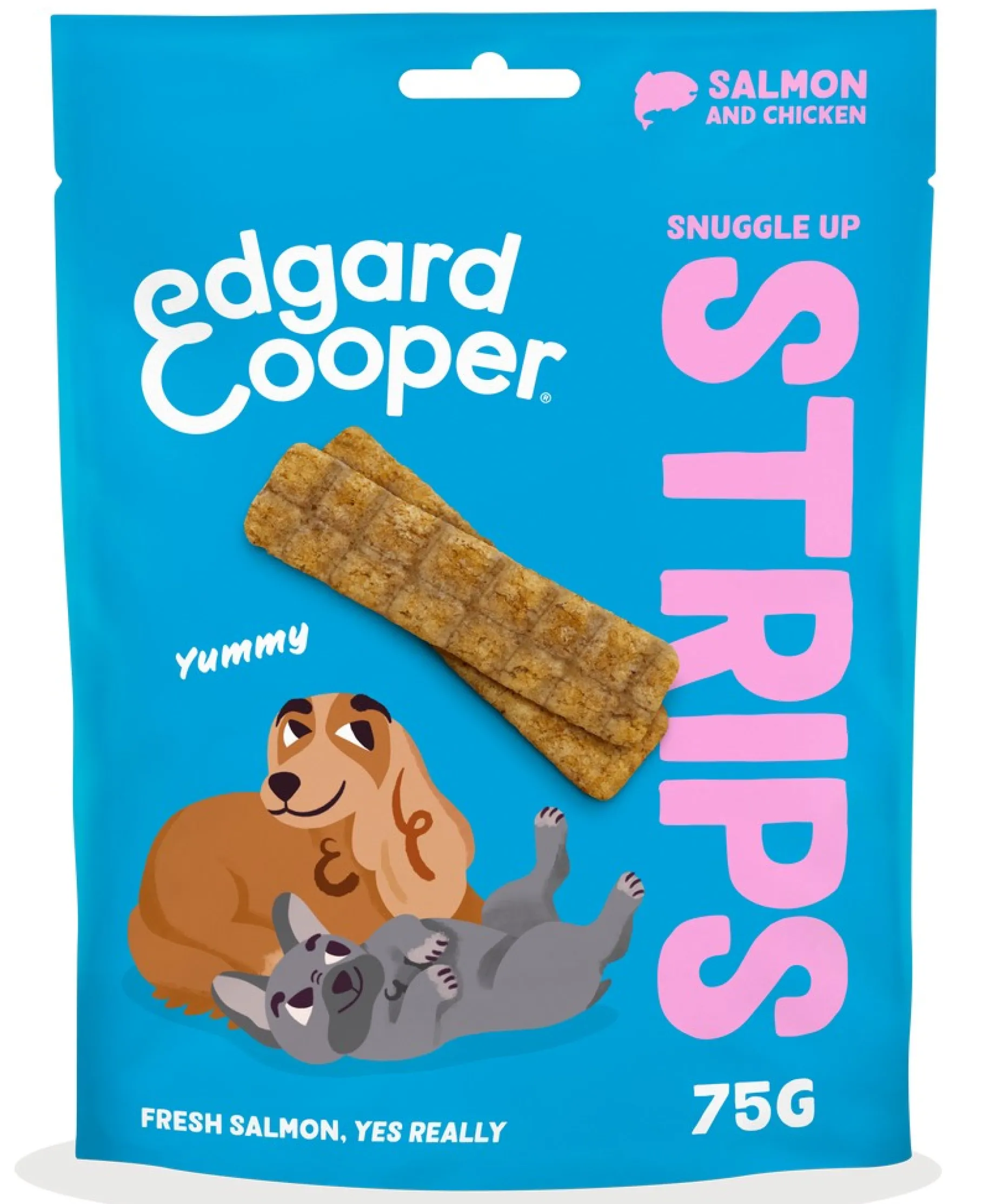 ohgreen Hondensnack treats snuggle up strips met zalm en kip