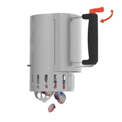 ohgreen Houtskoolstarter met safe-drop uit rvs Ø16,5cm H27,5cm