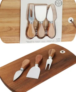ohgreen Kaasplank met 3 kaasmessen