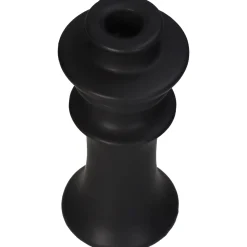 ohgreen Kandelaar fijn aardewerk zwart 8x8x18cm