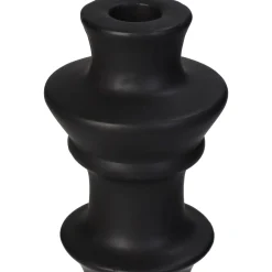 ohgreen Kandelaar fijn aardewerk zwart 8x8x24cm