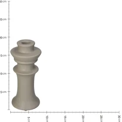 ohgreen Kandelaar fijn aardewerk beige 8x8x18cm