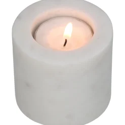 ohgreen Kandelaar marmer wit 6.5x6.5x5.5cm