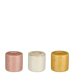 ohgreen Kandelaar oranje roze off white 3 assorti - h5xd5cm