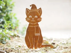 ohgreen Kat met sjaal en kerstmuts op basis