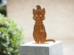 ohgreen Kat met sjaal en kerstmuts op basis