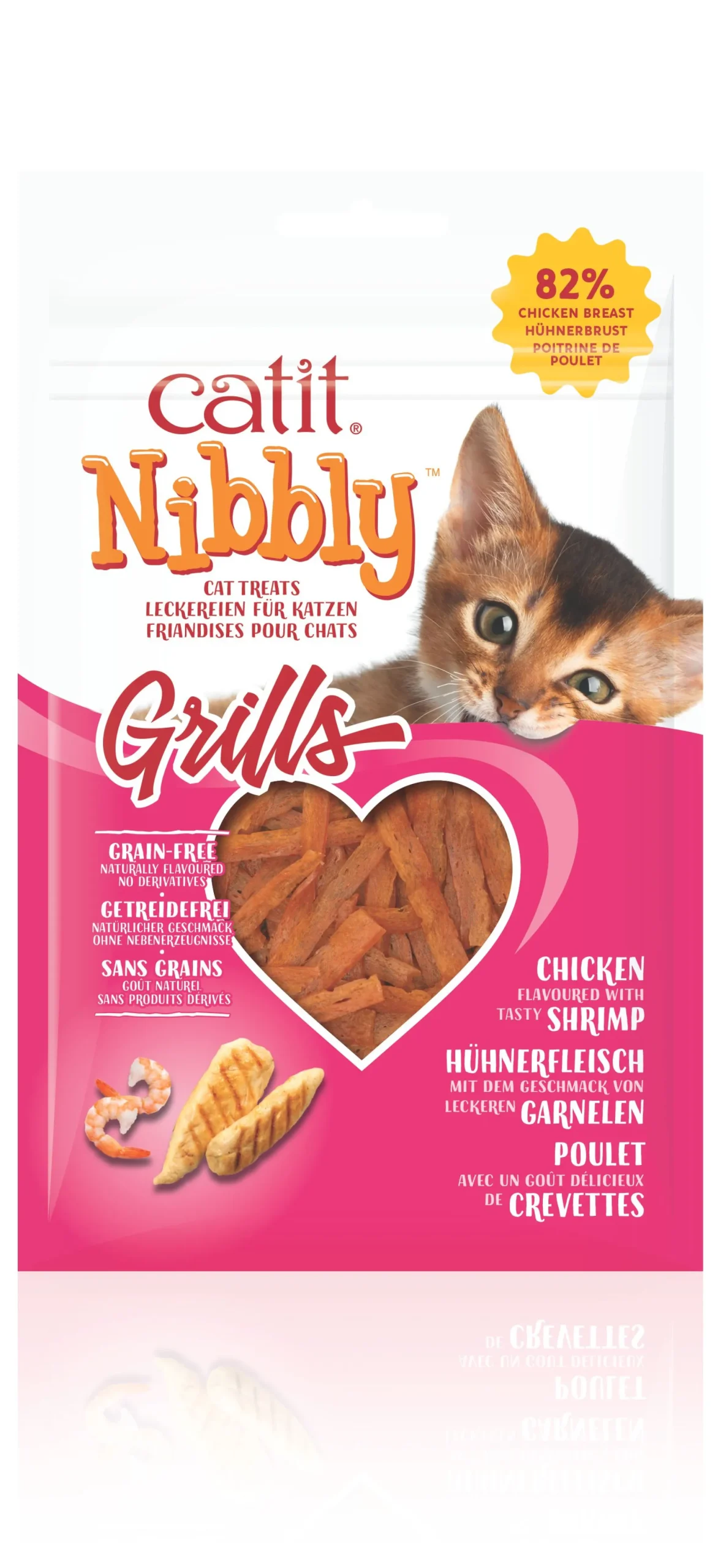 ohgreen Kattensnack nibbly grills kip & garnaal 30g