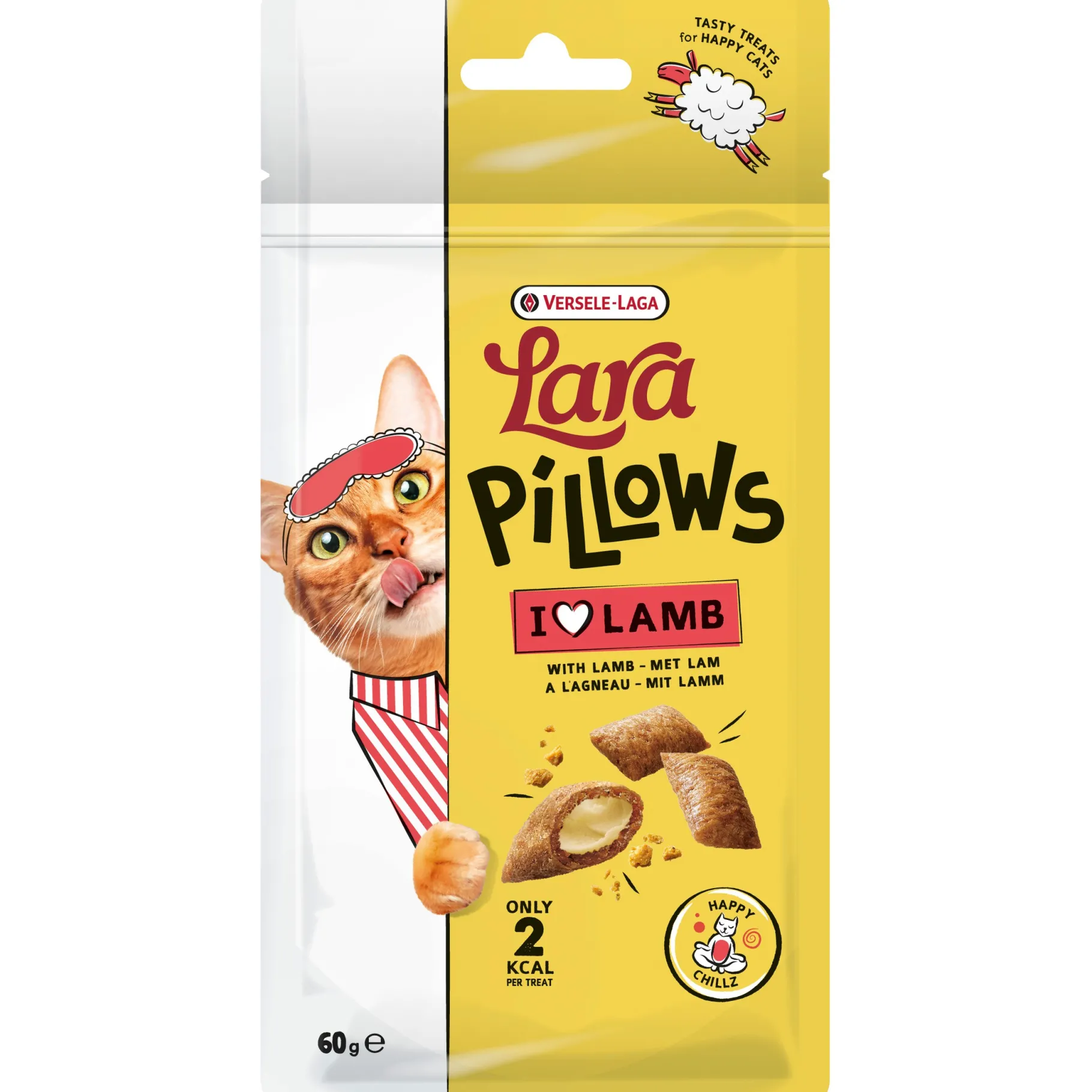 ohgreen Kattensnackslara pillows with lamb happy chillz treats 60g