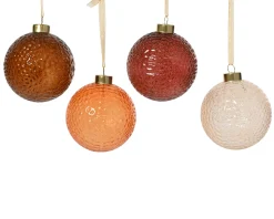 ohgreen Kerstbal glas transparant met glitters