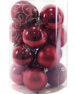 ohgreen Kerstbal wijnrood (16sts)