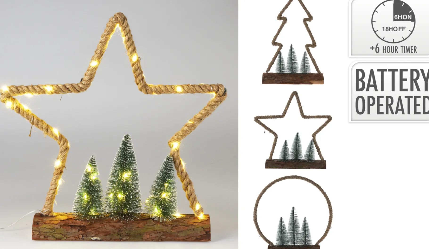 ohgreen Kerstfiguur jute 45led
