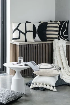 ohgreen Kussen miami outdoor polyester zwart/wit