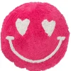 ohgreen Kussen smiley getuft katoen roze/wit