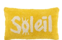 ohgreen Kussen soleil getuft katoen geel/wit