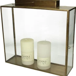 ohgreen Lantaarn messing goud 35x10x34cm
