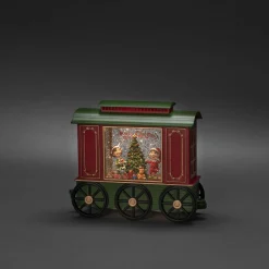 ohgreen Led kerstlantaarn treinwagon met kinderen, kerstboom en kerstcadeaus