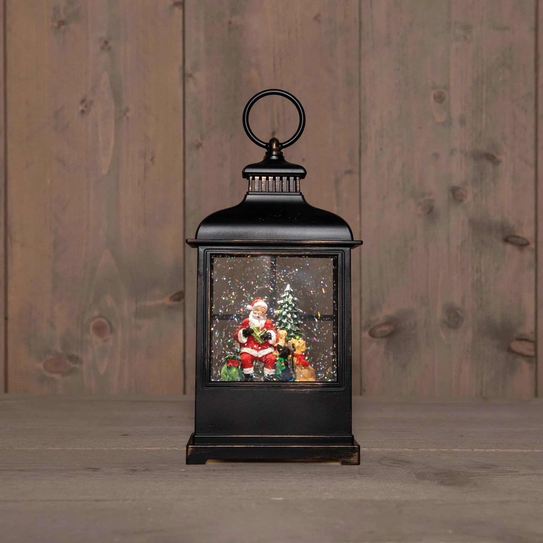 ohgreen Led lantaarn kerstman glitterwater