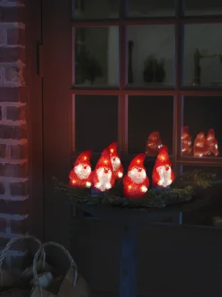 ohgreen Led lichtsnoer met 5 rode acryl kerstmannen