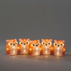 ohgreen Lichtsnoer 5 acryl uilen 5m 40led warmwit voor buiten