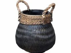 ohgreen Mand bamboe zwart d34h24cm