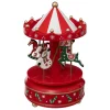 ohgreen Muzikale carrousel met kerstman en sneeuwpop