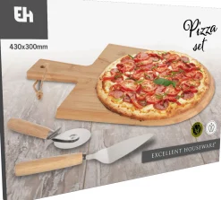 ohgreen Pizzaset: plank, snijder en schep