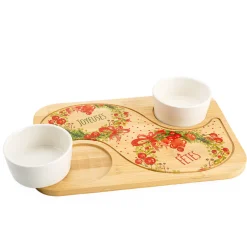 ohgreen Plank met 2 kommen