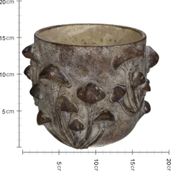 ohgreen Planter paddestoel beton bruin 18.5x18.5x14.5cm