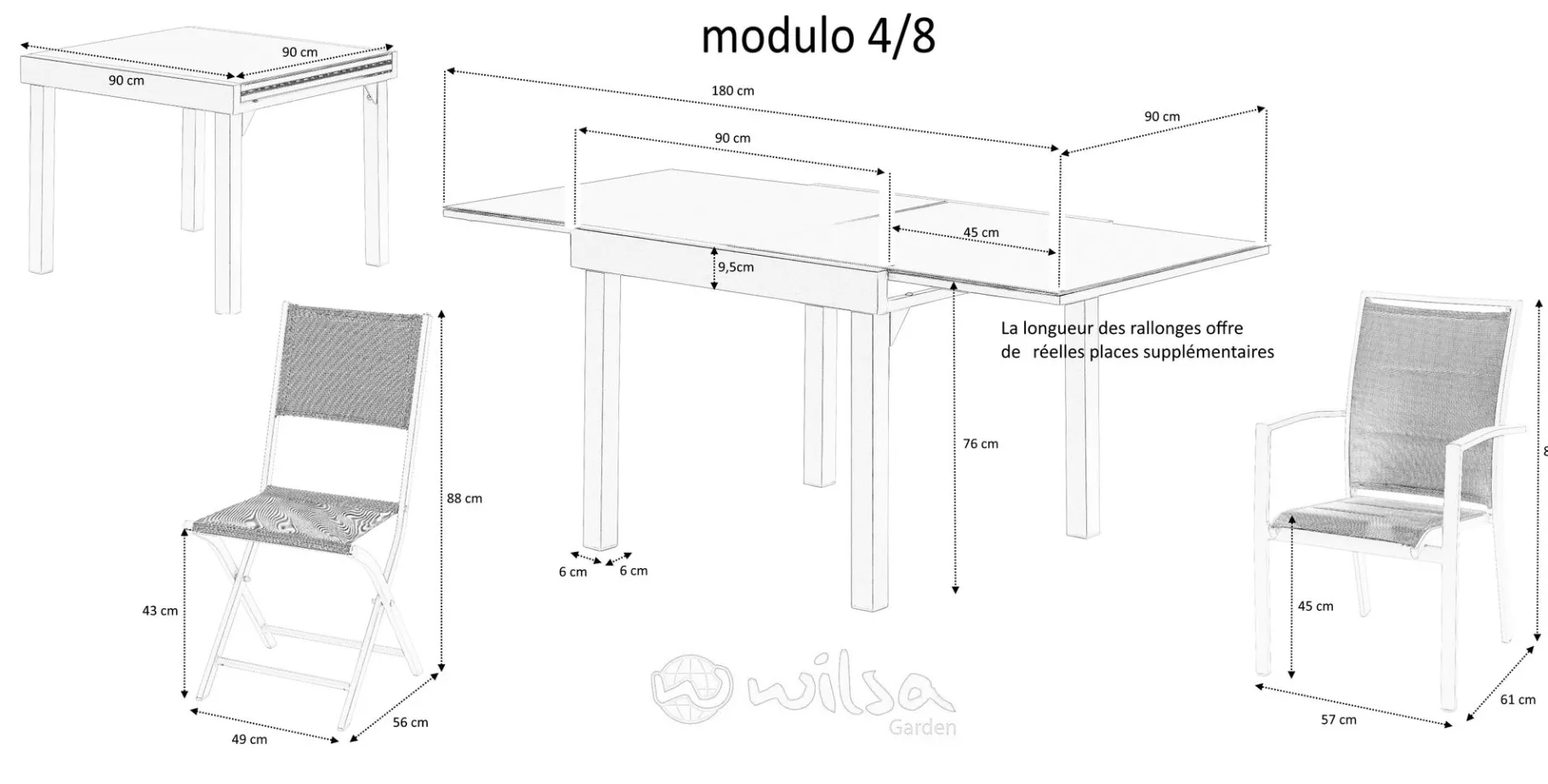 ohgreen Plooistoel Modulo grijs antraciet