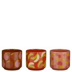 ohgreen Pot fruit oranje roze paars 3 assorti display - h10,5xd12cm