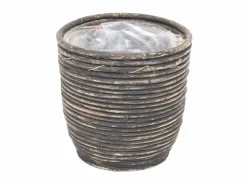 ohgreen Pot round balloon stripe bw d13h11cm