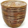 ohgreen Pot round balloon stripe bronze d24h24cm