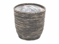 ohgreen Pot round balloon stripe bw d18h16cm